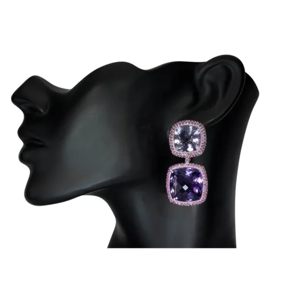 Amethyst Jewelry | Drop Dangle Earrings*Alex Soldier Gold Royal Drop Earrings with Amethyst & Garnets