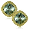 Amethyst Jewelry | Stud Earrings*Alex Soldier Gold Royal Earrings with Green Amethyst & Peridot