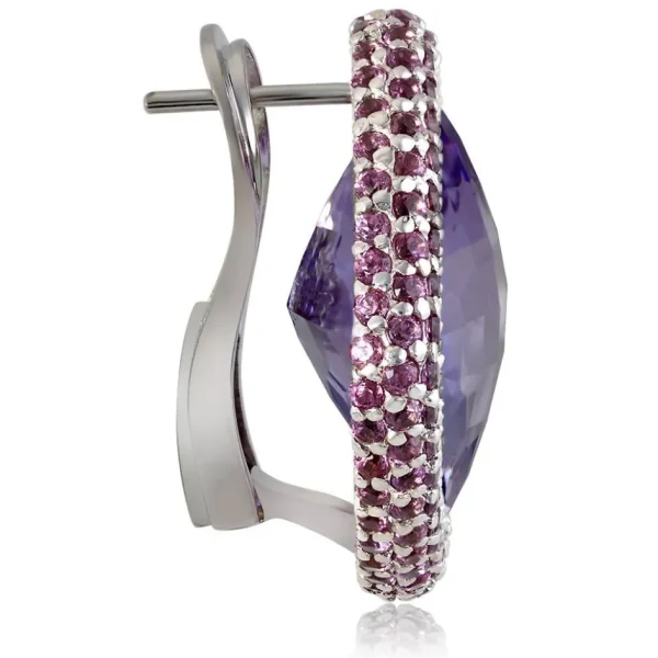 Amethyst Jewelry | Stud Earrings*Alex Soldier Gold Royal Earrings with Light Amethyst & Garnets