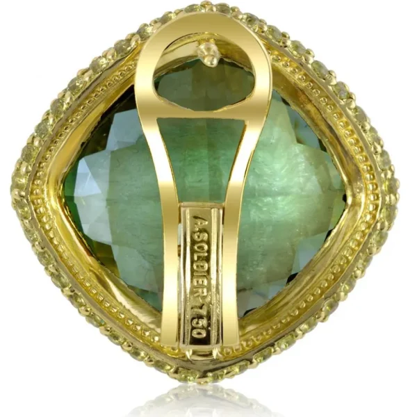 Amethyst Jewelry | Stud Earrings*Alex Soldier Gold Royal Earrings with Green Amethyst & Peridot