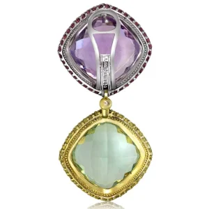 Amethyst Jewelry | Stud Earrings*Alex Soldier Gold Royal Earrings with Amethyst, Peridot & Garnet