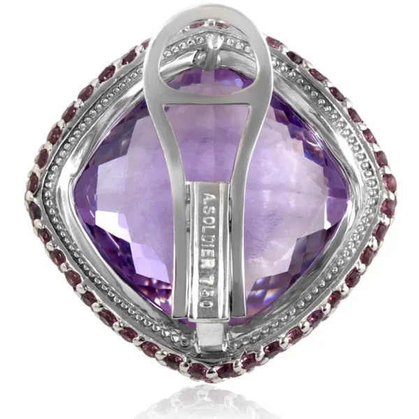 Amethyst Jewelry | Stud Earrings*Alex Soldier Gold Royal Earrings with Light Amethyst & Garnets