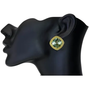 Amethyst Jewelry | Stud Earrings*Alex Soldier Gold Royal Earrings with Green Amethyst & Peridot