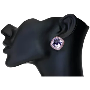 Amethyst Jewelry | Stud Earrings*Alex Soldier Gold Royal Earrings with Light Amethyst & Garnets