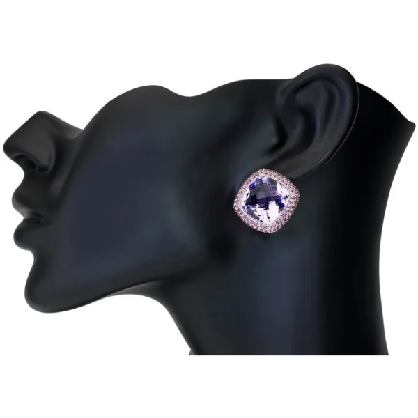 Amethyst Jewelry | Stud Earrings*Alex Soldier Gold Royal Earrings with Light Amethyst & Garnets