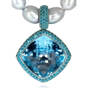 Pendants | Pearl Necklaces*Alex Soldier Gold Royal Pendant/Necklace with Paraiba Topaz & Pearls
