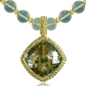 Amethyst Jewelry | Pendants*Alex Soldier Gold Royal Pendant/Necklace with Amethyst & Peridot