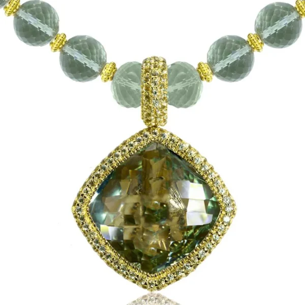 Amethyst Jewelry | Pendants*Alex Soldier Gold Royal Pendant/Necklace with Amethyst & Peridot