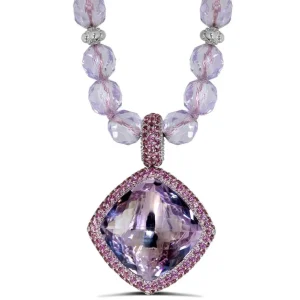 Amethyst Jewelry | Pendants*Alex Soldier Gold Royal Pendant/Necklace with Amethyst & Garnets
