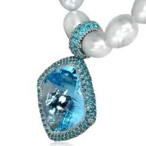 Pendants | Pearl Necklaces*Alex Soldier Gold Royal Pendant/Necklace with Paraiba Topaz & Pearls