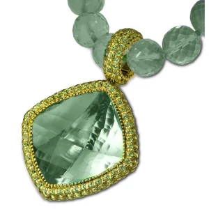 Amethyst Jewelry | Pendants*Alex Soldier Gold Royal Pendant/Necklace with Amethyst & Peridot