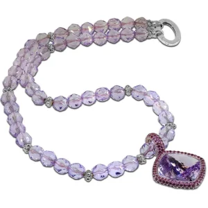 Amethyst Jewelry | Pendants*Alex Soldier Gold Royal Pendant/Necklace with Amethyst & Garnets