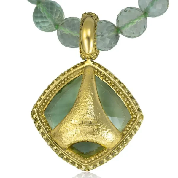 Amethyst Jewelry | Pendants*Alex Soldier Gold Royal Pendant/Necklace with Amethyst & Peridot