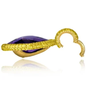 Amethyst Jewelry | Pendants*Alex Soldier Gold Royal Pendant/Necklace with Amethyst & Sapphires