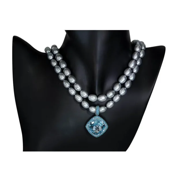 Pendants | Pearl Necklaces*Alex Soldier Gold Royal Pendant/Necklace with Paraiba Topaz & Pearls