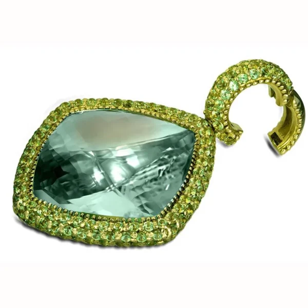 Amethyst Jewelry | Pendants*Alex Soldier Gold Royal Pendant/Necklace with Amethyst & Peridot