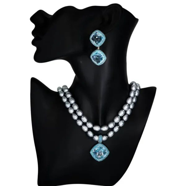 Pendants | Pearl Necklaces*Alex Soldier Gold Royal Pendant/Necklace with Paraiba Topaz & Pearls