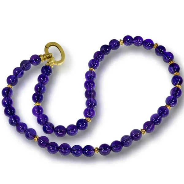 Amethyst Jewelry | Pendants*Alex Soldier Gold Royal Pendant/Necklace with Amethyst & Sapphires