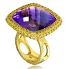 Amethyst Jewelry | Designer Rings*Alex Soldier Gold Royal Ring with Amethyst & Yellow Sapphires