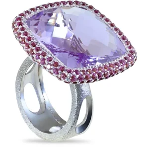 Amethyst Jewelry | Designer Rings*Alex Soldier Gold Royal Ring with Amethyst & Lavender Garnets