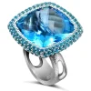Designer Rings*Alex Soldier Gold Royal Ring with Blue & Paraiba Topaz