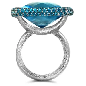 Designer Rings*Alex Soldier Gold Royal Ring with Blue & Paraiba Topaz