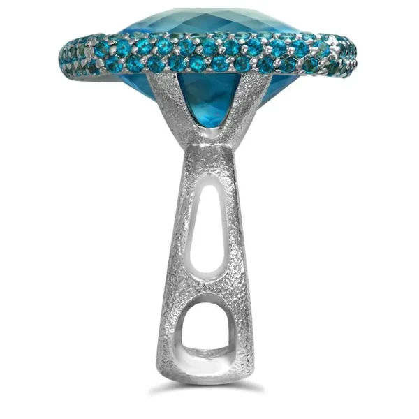 Designer Rings*Alex Soldier Gold Royal Ring with Blue & Paraiba Topaz