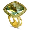 Amethyst Jewelry | Gold Rings*Alex Soldier Gold Royal Ring with Green Amethyst & Peridot