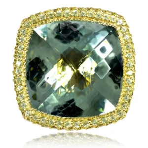 Amethyst Jewelry | Gold Rings*Alex Soldier Gold Royal Ring with Green Amethyst & Peridot
