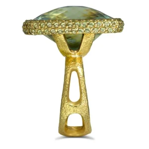 Amethyst Jewelry | Gold Rings*Alex Soldier Gold Royal Ring with Green Amethyst & Peridot