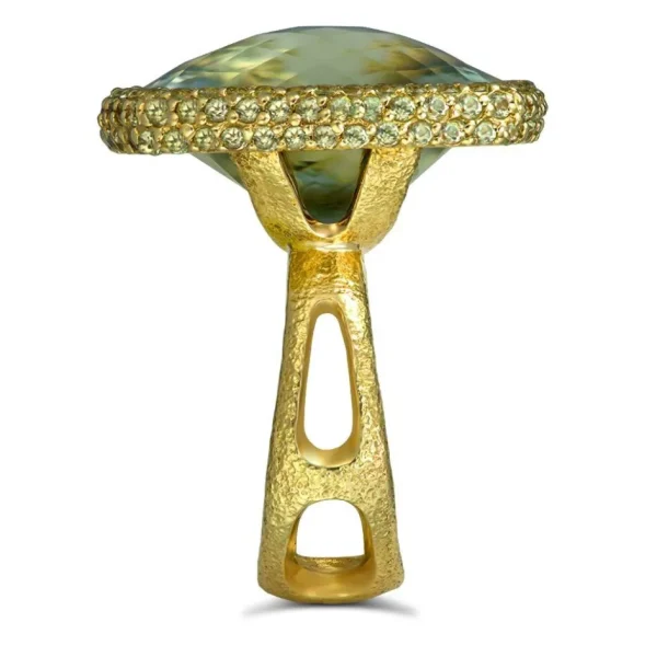 Amethyst Jewelry | Gold Rings*Alex Soldier Gold Royal Ring with Green Amethyst & Peridot