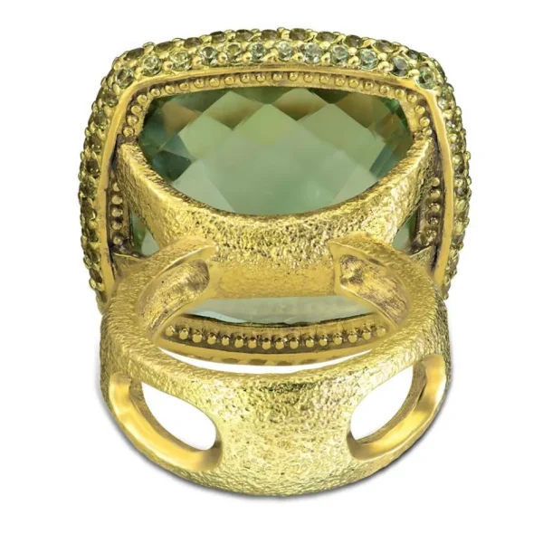 Amethyst Jewelry | Gold Rings*Alex Soldier Gold Royal Ring with Green Amethyst & Peridot