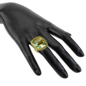 Amethyst Jewelry | Gold Rings*Alex Soldier Gold Royal Ring with Green Amethyst & Peridot
