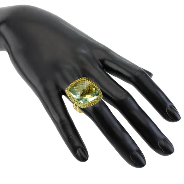 Amethyst Jewelry | Gold Rings*Alex Soldier Gold Royal Ring with Green Amethyst & Peridot