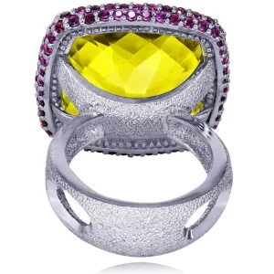 Designer Rings*Alex Soldier Gold Royal Ring with Lemon Citrine & Rhodolite Garnet