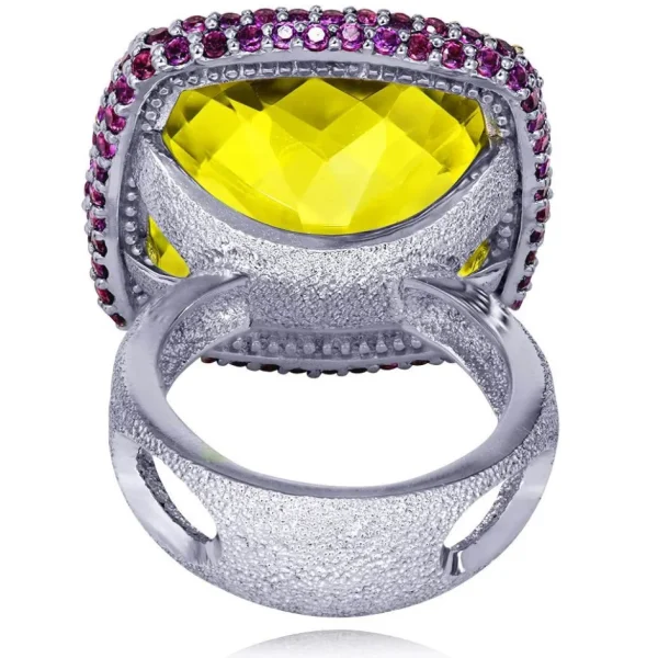 Designer Rings*Alex Soldier Gold Royal Ring with Lemon Citrine & Rhodolite Garnet
