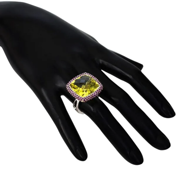 Designer Rings*Alex Soldier Gold Royal Ring with Lemon Citrine & Rhodolite Garnet