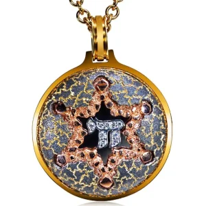 For Men | Pendants*Alex Soldier Gold Star Of David Chai Pendant/Necklace with Diamonds