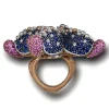 Designer Rings*Alex Soldier Gold Starfish Ring with Diamonds and Sapphires