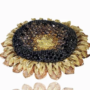 Other Brooches | Gold Diamond Brooches*Alex Soldier Gold Sunflower Brooch with Color Diamonds