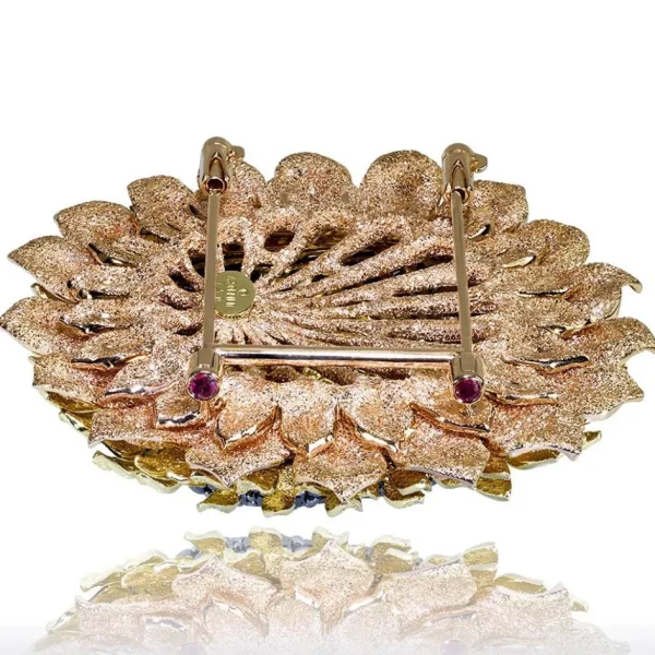 Other Brooches | Gold Diamond Brooches*Alex Soldier Gold Sunflower Brooch with Color Diamonds