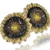 Diamond Earrings | Stud Earrings*Alex Soldier Gold Sunflower Earrings with Color Diamonds