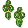 Stud Earrings*Alex Soldier Gold Sunflower Green Leaf Earrings