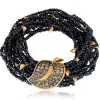 Beaded Bracelets*Alex Soldier Gold Sunflower Leaf Bracelet with Champagne Diamonds