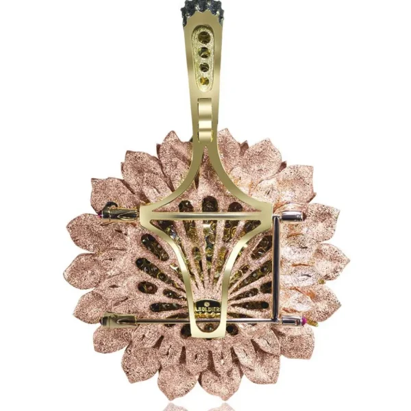 Pendants*Alex Soldier Gold Sunflower Pendant Enhancer with Color Diamonds