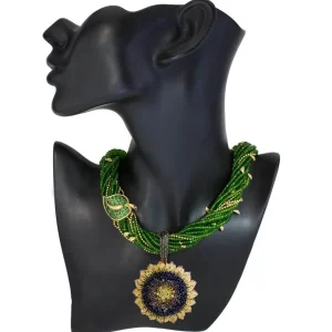 Pendants*Alex Soldier Gold Sunflower Pendant Enhancer with Color Diamonds