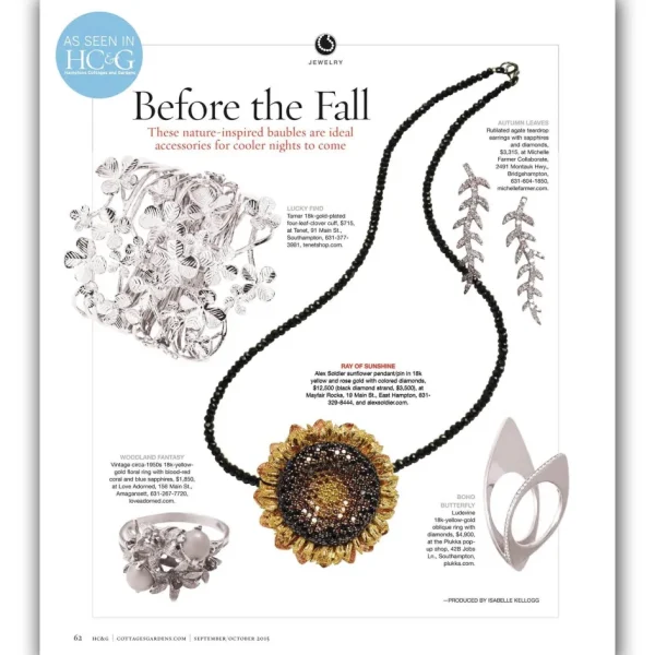 Pendants*Alex Soldier Gold Sunflower Pendant with Color Diamonds