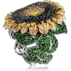 Diamond Jewelry | Gold Rings*Alex Soldier Gold Sunflower Ring with Color Diamonds