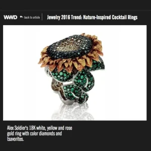 Diamond Jewelry | Gold Rings*Alex Soldier Gold Sunflower Ring with Color Diamonds