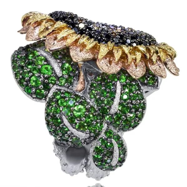 Diamond Jewelry | Gold Rings*Alex Soldier Gold Sunflower Ring with Color Diamonds